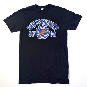 SUNA San Francisco California Golden Gate Bridge Graphic T-Shirt Black Small